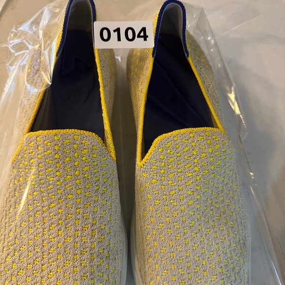 ROTHY'S The Sneaker Lemon Yellow Honeycomb RETIRED Sz 8.5 Washable Knit Slip On - Picture 10 of 10